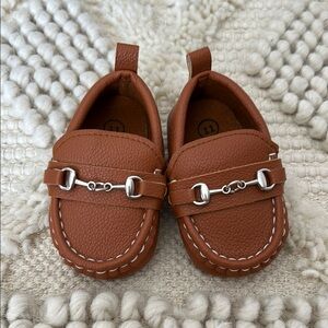 Brown Leather Baby Loafers